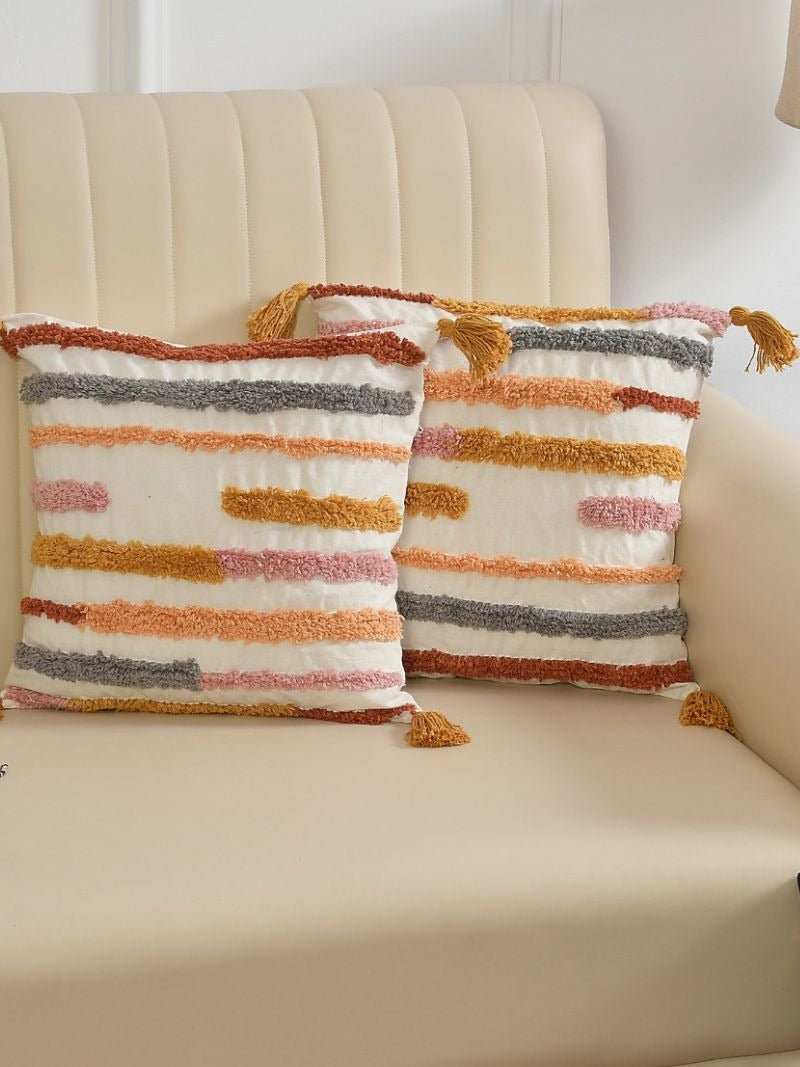 VelvoLoom™ Cotton Cushion Covers – Soft-Touch Duo for Couch & Bed