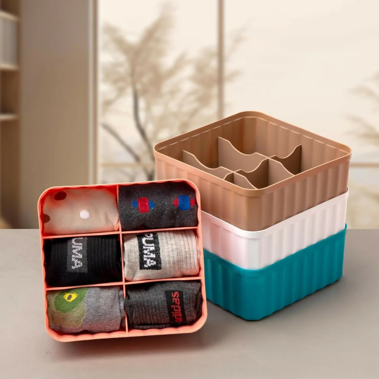 ClosetCube™ 6-Slot Fabric Organiser (4 Pcs)