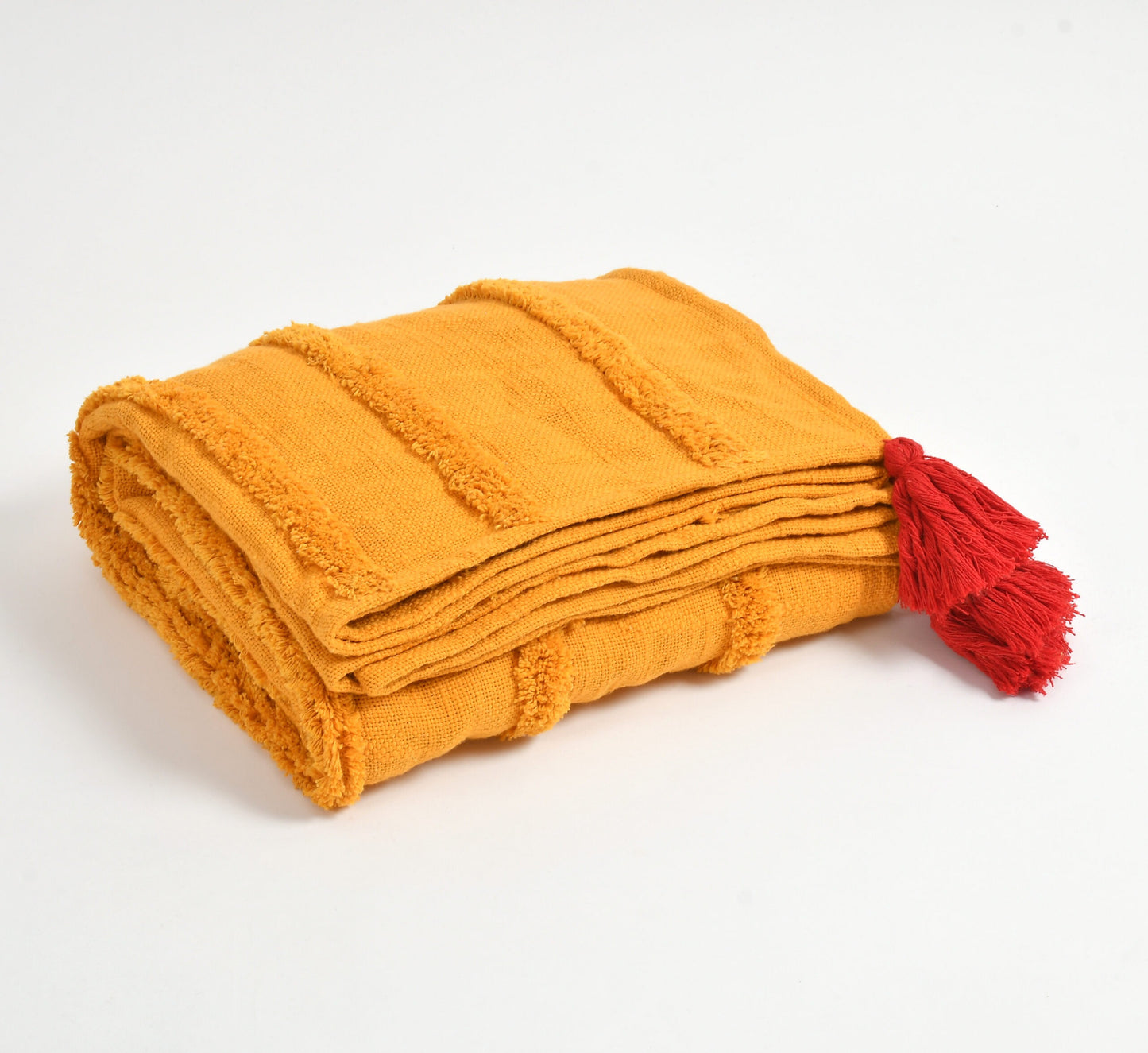 CozyWeave™ Sunshine WaffleKnit Tassel Throw Blanket