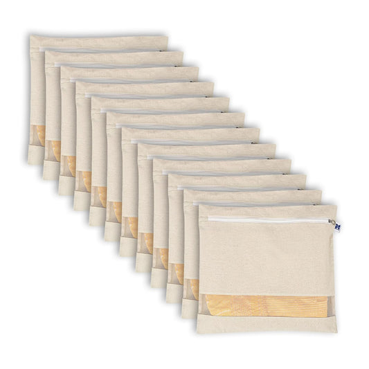 Cotton Saree Cover with Durable Mesh Window & Zipper Closure