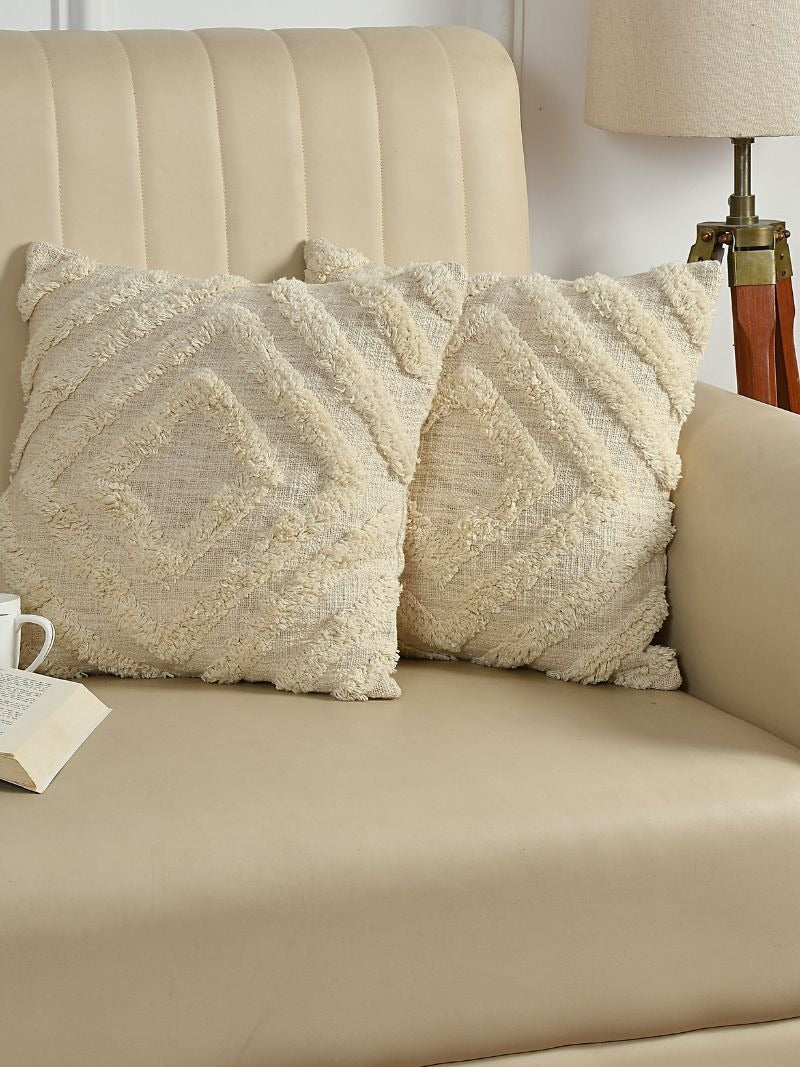CozyNest™ Cotton Cushion Cover Duo – 16x16 Inches of Pure Comfort