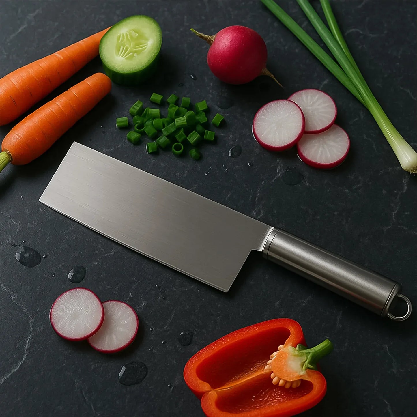 HuushHome Precision-Prep Stainless Steel Cleaver Pro Knife