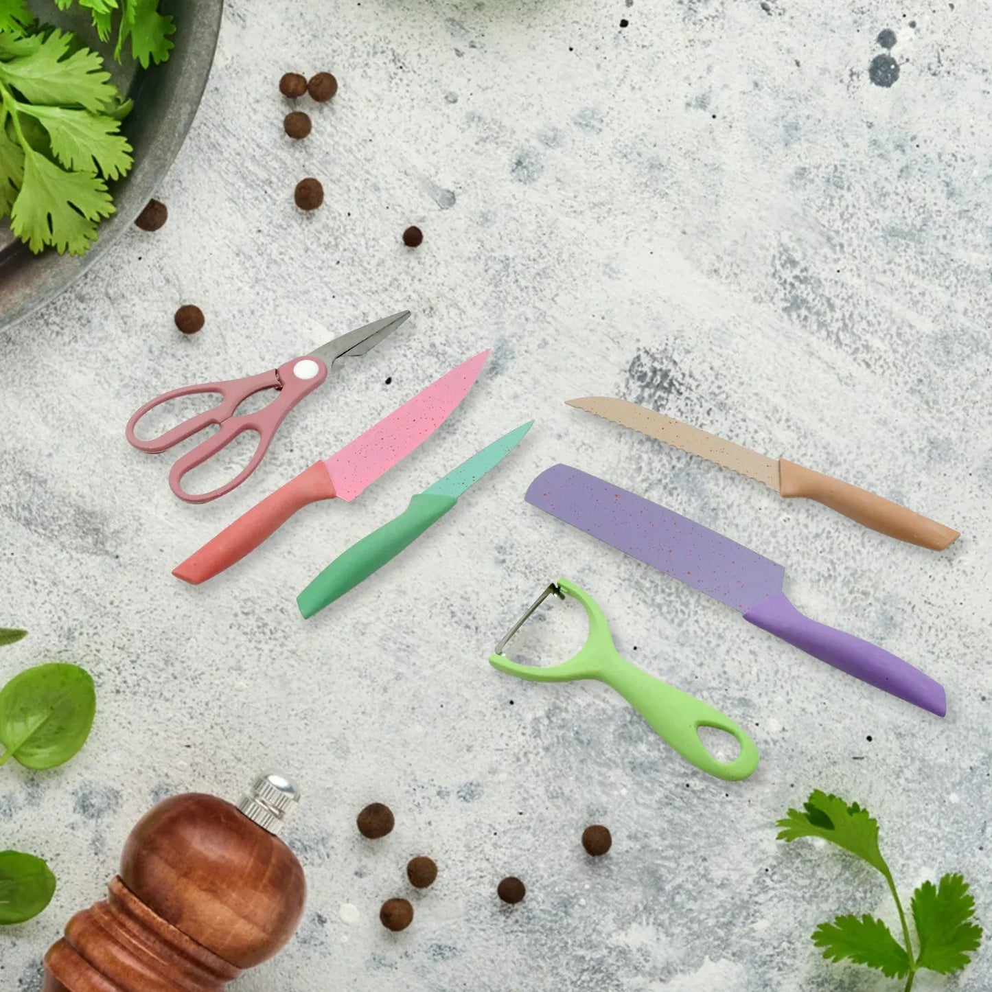 HuushHome Stainless Forge Master 6-Piece Knife Set