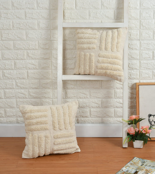 WeaveHaven™ 16x16 Decorative Cotton Cushion Cover Pair – Everyday Elegance