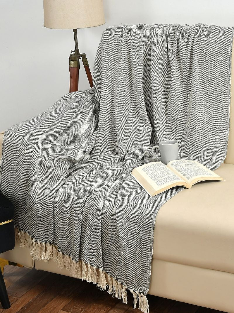 CozyWeave™ Colorado WaffleKnit Tassel Throw Blanket