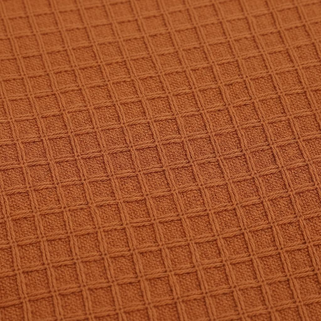 CozyWeave™ Rust WaffleKnit Tassel Throw Blanket